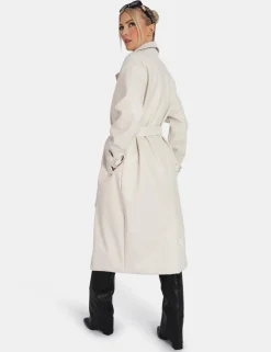 Public Desire Longline Pu Belted Trench | Women Outerwear & Jackets