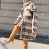Public Desire Longline Soft Touch Check Shacket | Women Outerwear & Jackets