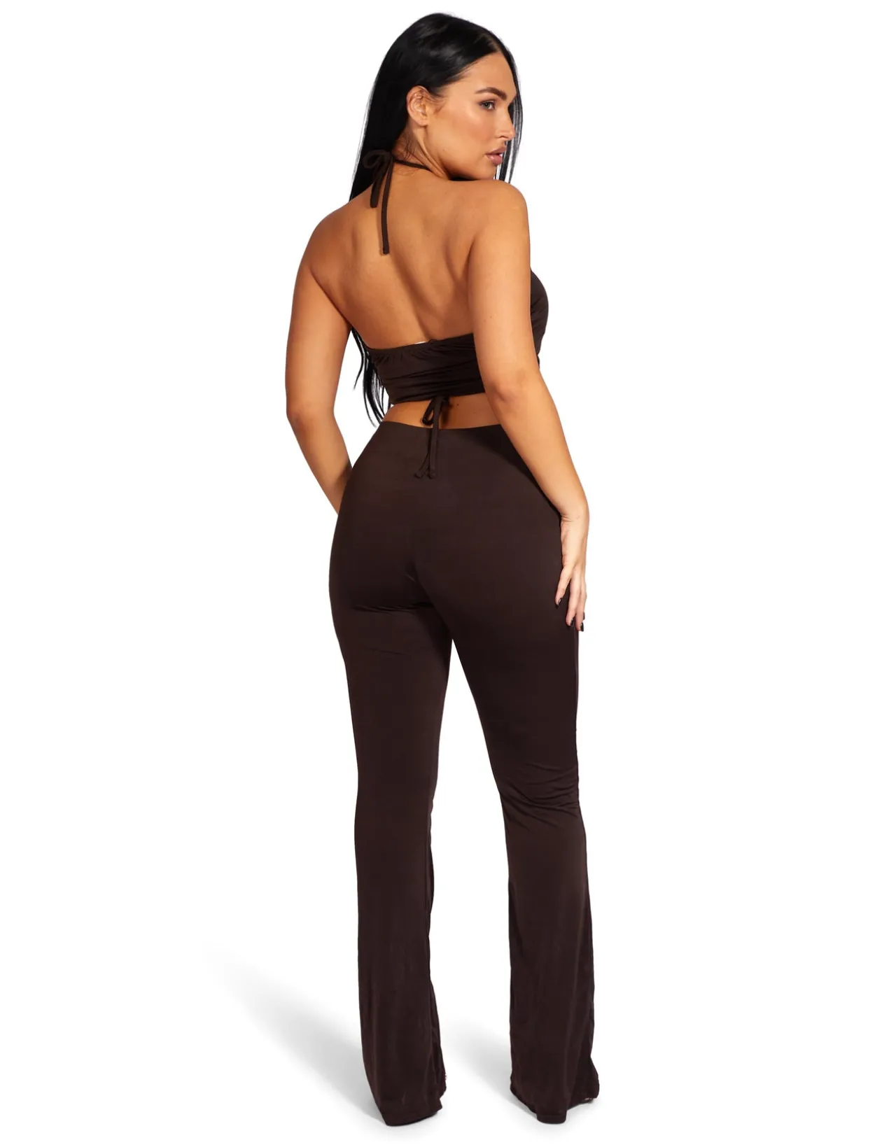Public Desire Loop Ruched High Waist Split Trousers | Women Trousers
