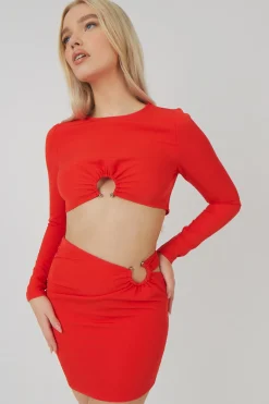 Public Desire Loop Ruched Metal Hardware Crop Top | Women Tops