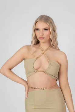 Public Desire Loop Ruching Chain Strap Bra Top | Women Tops