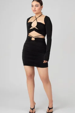 Public Desire Loop Ruching Midi Skirt | Women Skirts