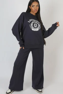 Public Desire Louisiana Graphic Sweatshirt Ink Blue | Women Sweatshirt & Hoodies
