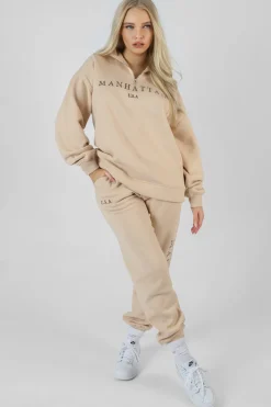 Public Desire Manhattan Half Zip Pullover Sweatshirt | Women Sweatshirt & Hoodies