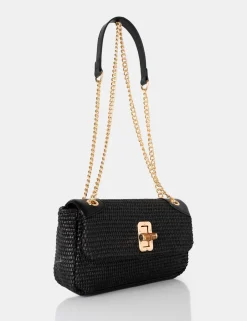 Public Desire Mara Raffia Gold Chain Detail Adjustable Shoulder Bag | Women Crossbody And Shoulder Bags