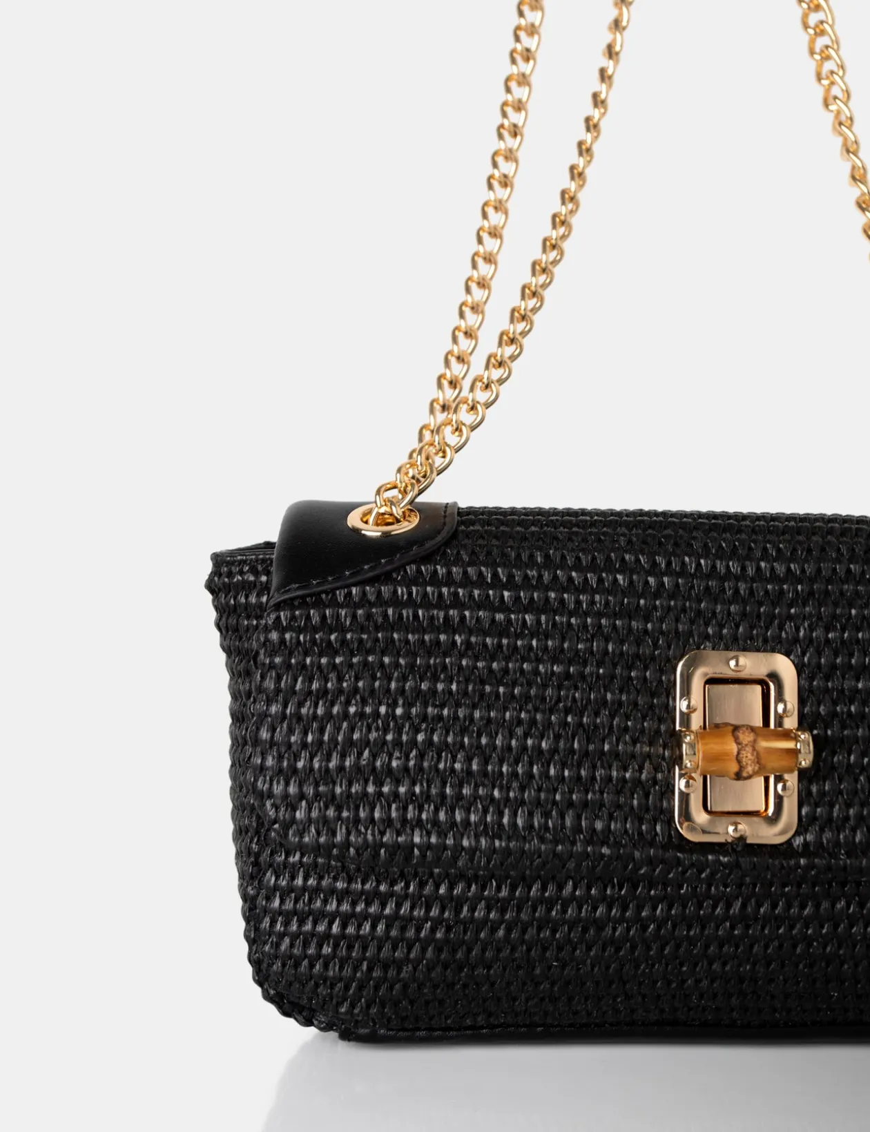 Public Desire Mara Raffia Gold Chain Detail Adjustable Shoulder Bag | Women Crossbody And Shoulder Bags