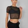 Public Desire Mesh Fitted T-Shirt | Women Tops