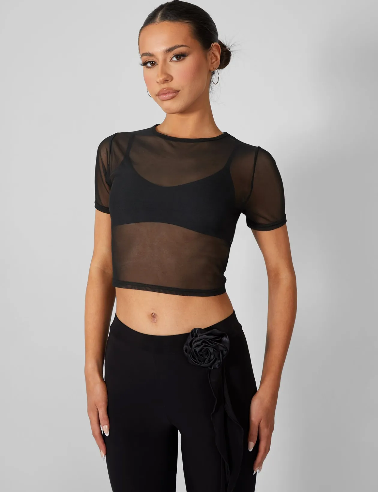 Public Desire Mesh Fitted T-Shirt | Women Tops