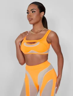 Public Desire Mesh Illusion Insert Sleeveless Crop Top | Women Tops