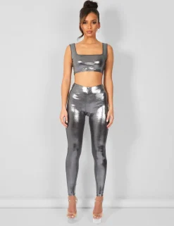Public Desire Metallic Crop Top | Women Tops