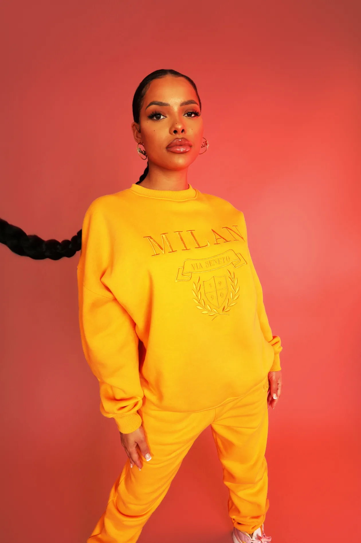 Public Desire Milan Tonal Embroidered Sweatshirts | Women Sweatshirt & Hoodies