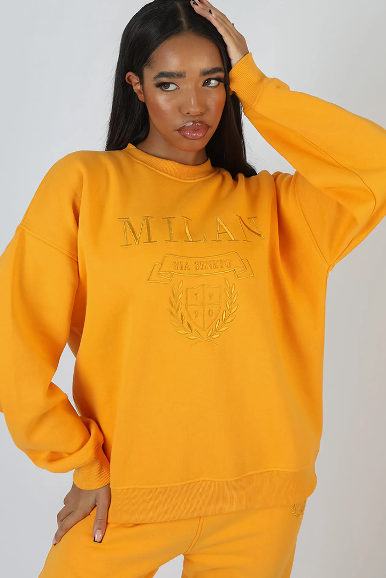 Public Desire Milan Tonal Embroidered Sweatshirts | Women Sweatshirt & Hoodies