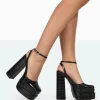 Public Desire Moonchild Croc Closed Toe Statement Platform Block Heels | Women Platform Heels