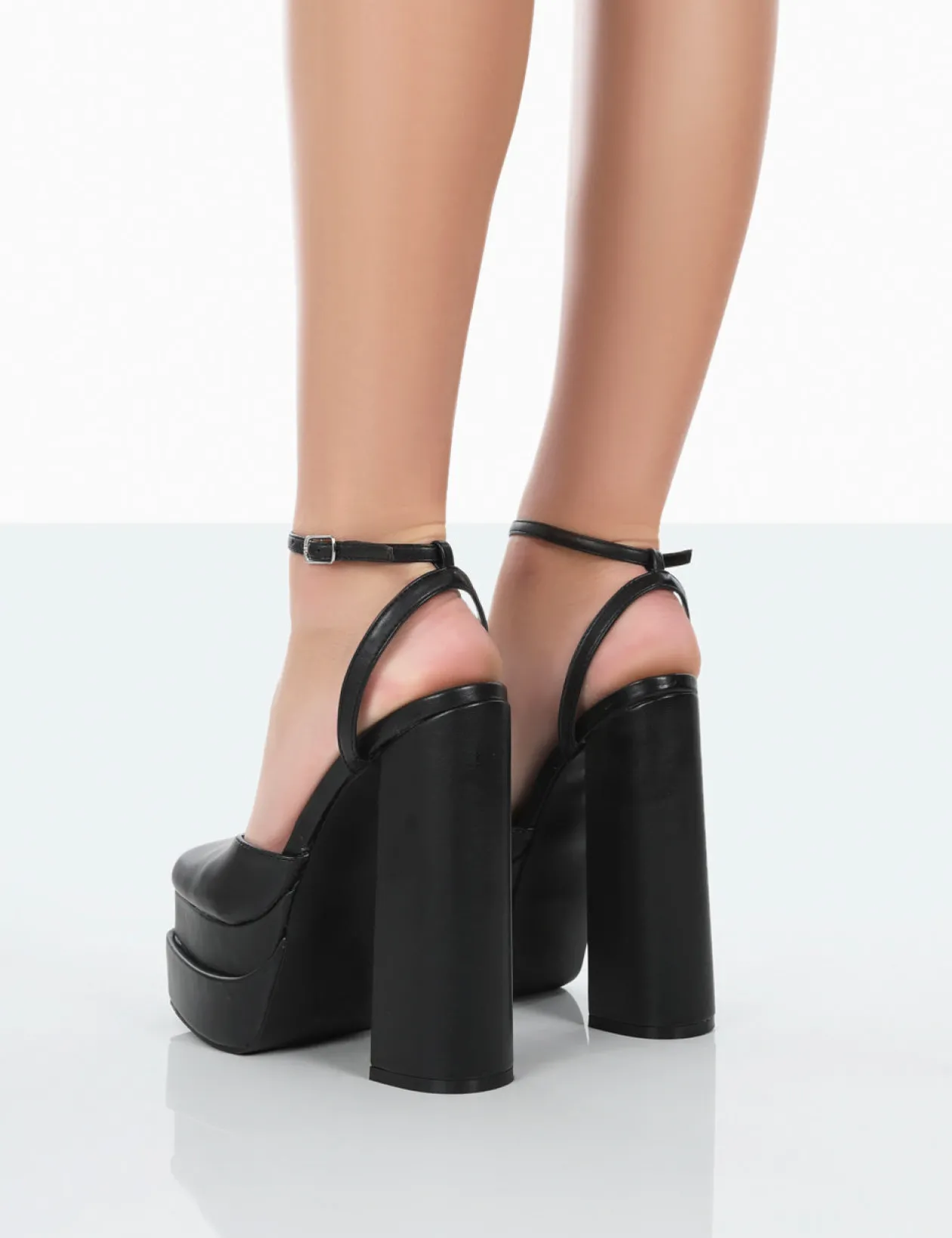 Public Desire Moonchild Pu Closed Toe Statement Platform Block Heels | Women Platform Heels
