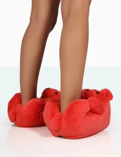 Public Desire Moxy Fluffy Faux Fur Bear Shaped Slippers | Women Slippers