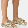 Public Desire Mykonos Flatform Quilted Slider Sandals | Women Chunky Sandals