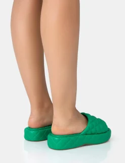Public Desire Mykonos Flatform Quilted Slider Sandals | Women Chunky Sandals