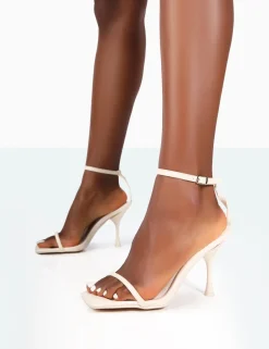 Public Desire Narla Pu Strappy Barely There High Heels | Women Barely There Heels
