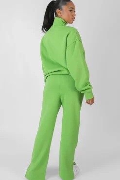 Public Desire New York Split Hem Straight Joggers Green | Women Jogger & Leggings