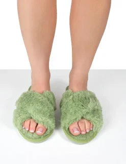 Public Desire Nightcap Cross Strap Slippers | Women Slippers