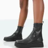 Public Desire Not Okay Pu Chunky Sole Platform Sock Ankle Boots | Women Flat Boots