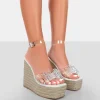 Public Desire Ocean Beach Patent Bow Platform Wedge Heels | Women Wedges