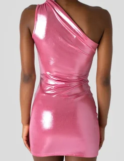 Public Desire One Shoulder Ruched Metallic Mini Dress | Women Dresses