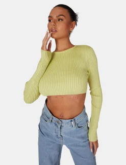 Public Desire Open Chain Back Knitted Crop Top | Women Knitwear