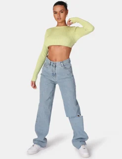 Public Desire Open Chain Back Knitted Crop Top | Women Knitwear
