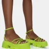 Public Desire Orbit Diamante Strappy Chunky Platform Sole Sandals | Women Chunky Sandals