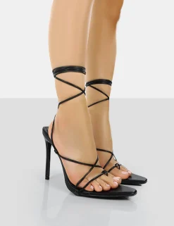 Public Desire Otti Pu Lace Up Stiletto Heels | Women Stilettos