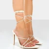 Public Desire Otti Pu Lace Up Stiletto Heels | Women Stilettos