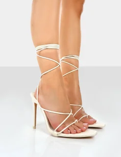 Public Desire Otti Pu Lace Up Stiletto Heels | Women Stilettos