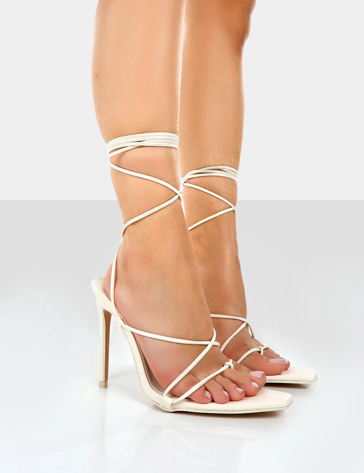 Public Desire Otti Pu Lace Up Stiletto Heels | Women Stilettos