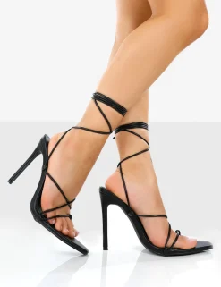 Public Desire Otti Pu Lace Up Stiletto Heels | Women Stilettos