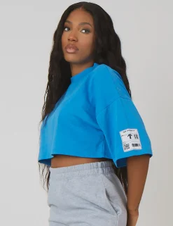 Public Desire Oversized Boxy Cropped Patch T-Shirt | Women Tops