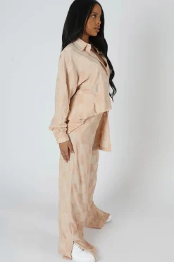 Public Desire Oversized Checkerboard Towelling Shirt | Women Tops