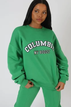 Public Desire Oversized Columbia Slogan Sweatshirt | Women Sweatshirt & Hoodies