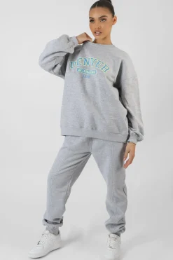 Public Desire Oversized Fit Denver Print Seam Detail Joggers | Women Jogger & Leggings