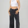 Public Desire Oversized Fit Split Front Seam Detail Wide Leg Joggers Acid Wash | Women Jogger & Leggings