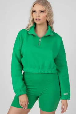 Public Desire Oversized Half Zip Gathered Hem Sweat | Women Sweatshirt & Hoodies