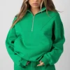 Public Desire Oversized Half Zip Pullover Sweat | Women Sweatshirt & Hoodies