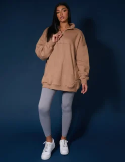 Public Desire Oversized Half Zip Pullover Sweat Dress | Women Dresses