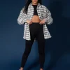 Public Desire Oversized Houndstooth Shacket | Women Outerwear & Jackets
