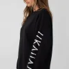 Public Desire Oversized Kaiia Branded Slogan Sleeve Sweat | Women Sweatshirt & Hoodies