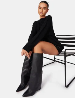 Public Desire Oversized Knitted Crew Neck Jumper | Women Knitwear