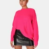 Public Desire Oversized Knitted Crew Neck Jumper | Women Knitwear