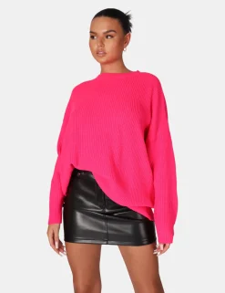 Public Desire Oversized Knitted Crew Neck Jumper | Women Knitwear