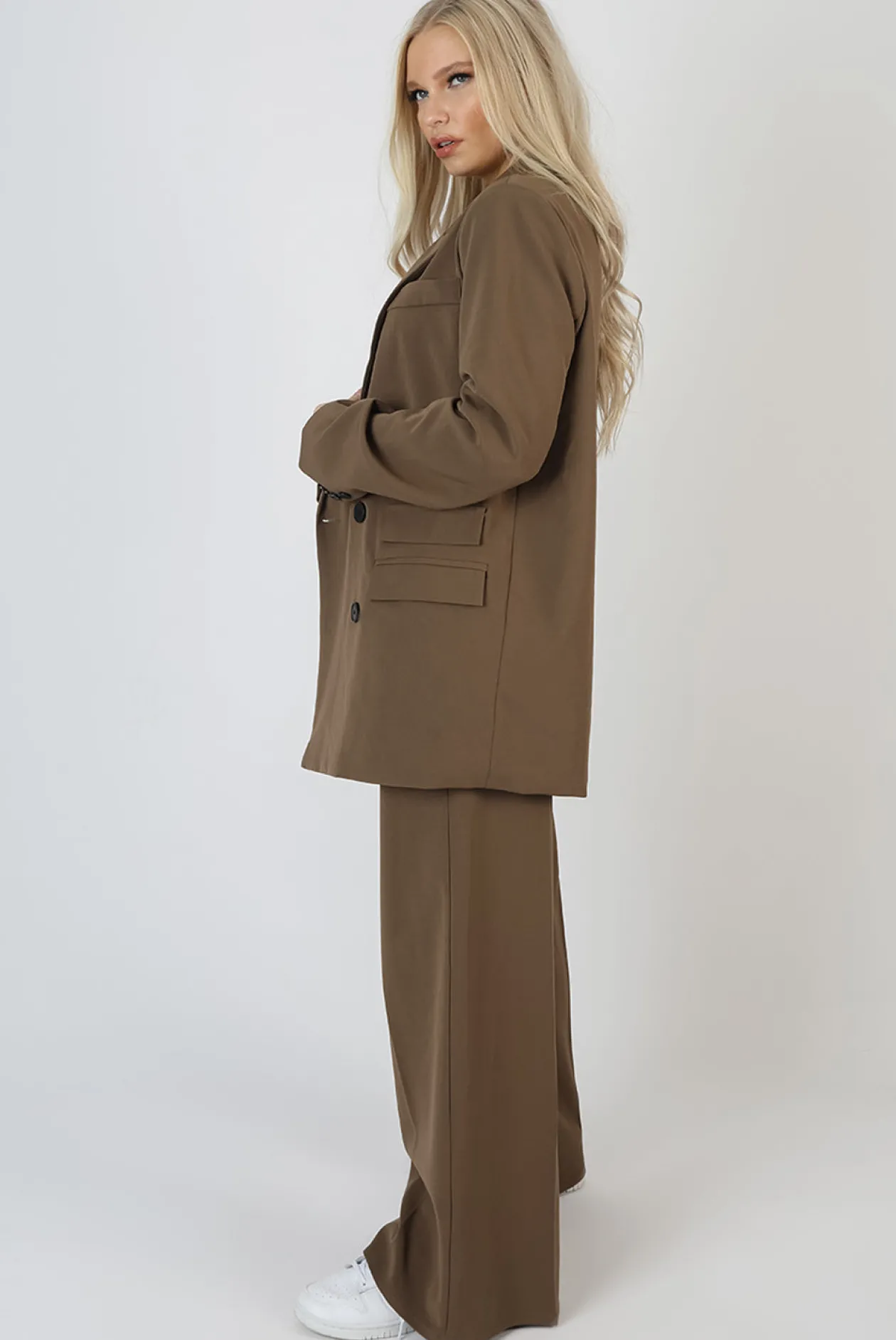 Public Desire Oversized Longline Double Breasted Pocket Detail Blazer | Women Outerwear & Jackets