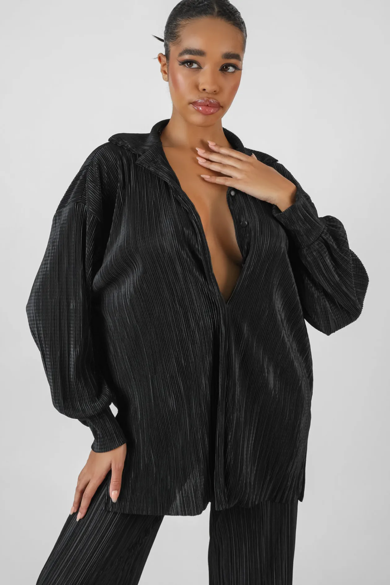 Public Desire Oversized Plisse Shirt | Women Tops